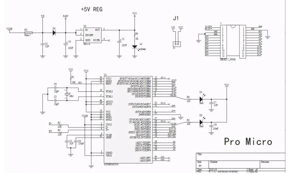 PLACA COMPATIBLE PARA ARDUINO PRO MICRO