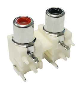CONECTOR BASE COAXIAL RCA HEMBRA DOBLE ACODADO BLA