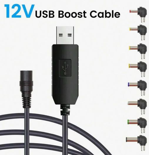 CABLE ALIMENTACIÓN USB A DC + 8 ADAPTADORES