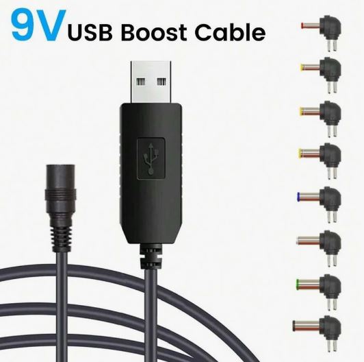 CABLE ALIMENTACIÓN USB A DC + 8 ADAPTADORES