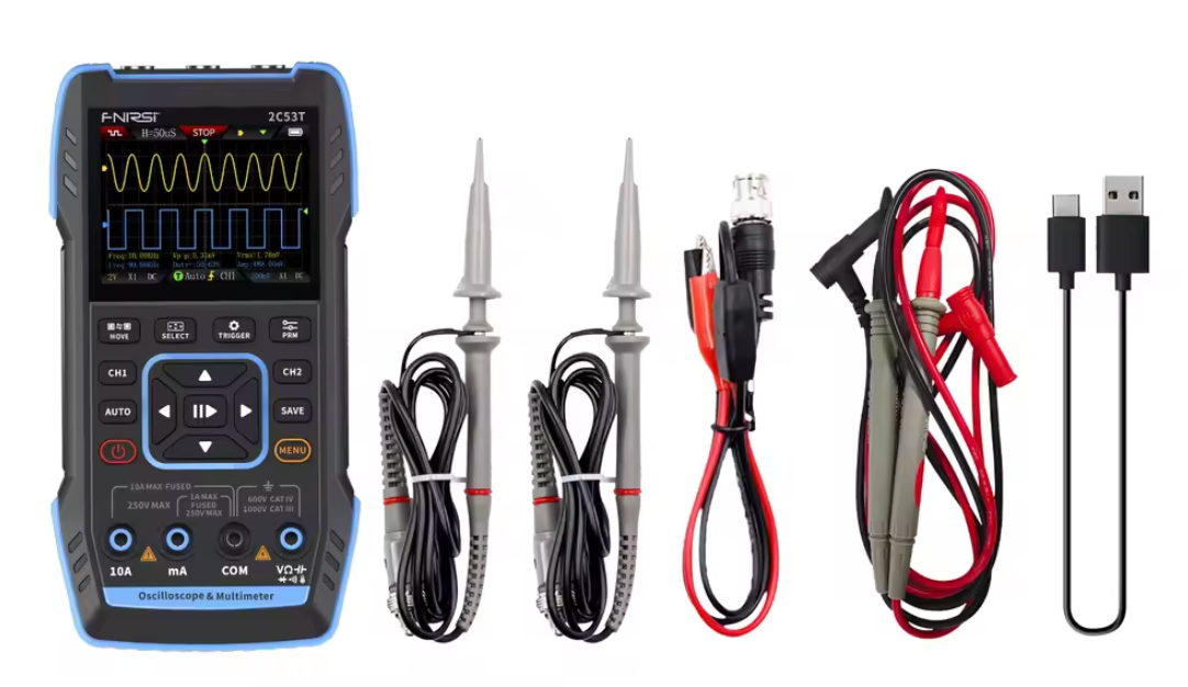 OSCILOSCOPIO MULTIMETRO GENERADOR SEÑAL 50MHZ 3 EN 1 PORTATIL