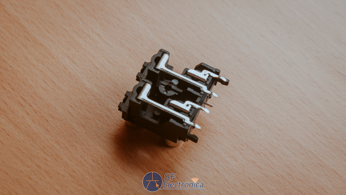 CONECTOR BASE COAXIAL RCA HEMBRA DOBLE ACODADO BLA