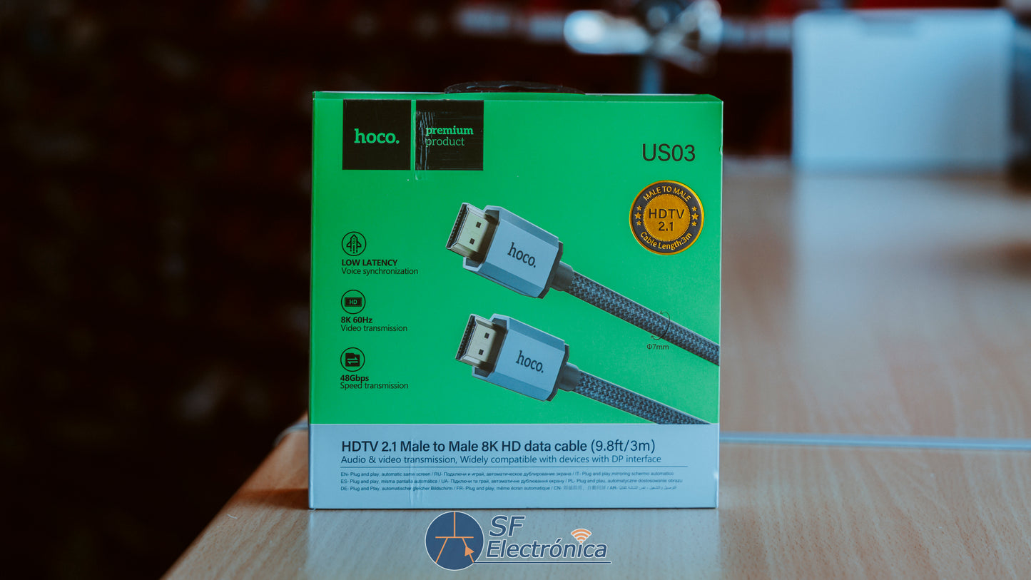 CABLE HDMI 2.1 ULTRA HD 8K