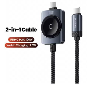CABLE 2 EN 1 USB-C + CARGADOR MAGNETICO WATCH