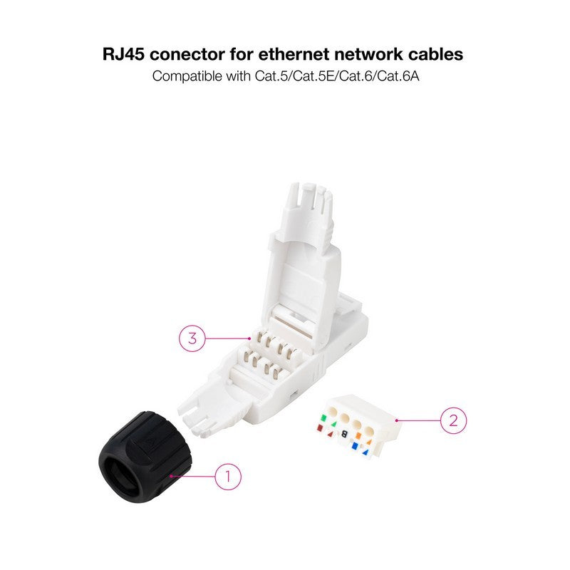 CONECTOR RJ45 CAT6A UTP AUTOCRIMPABLE