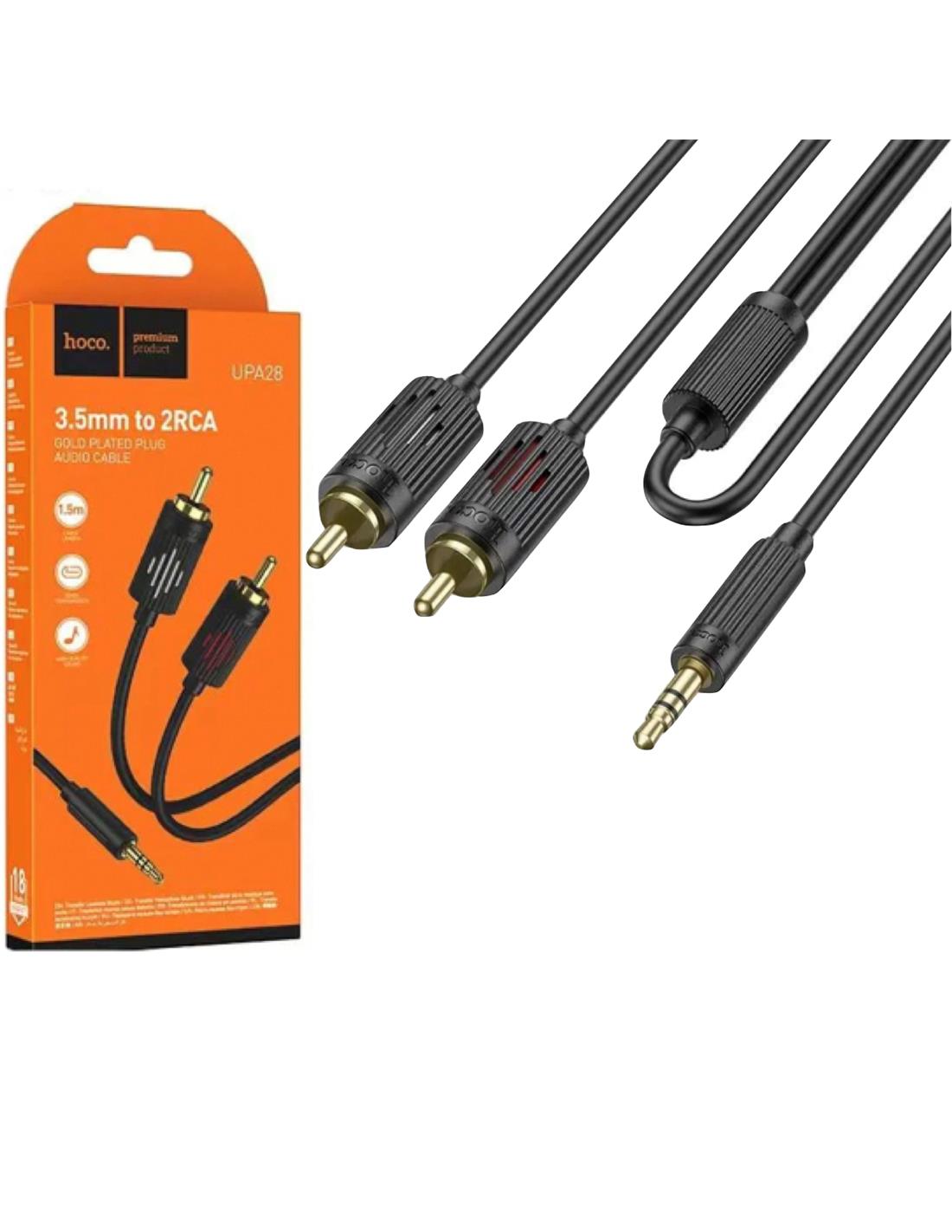 CABLE AUDIO 2RCA / JACK 3.5MM 1.5 METROS