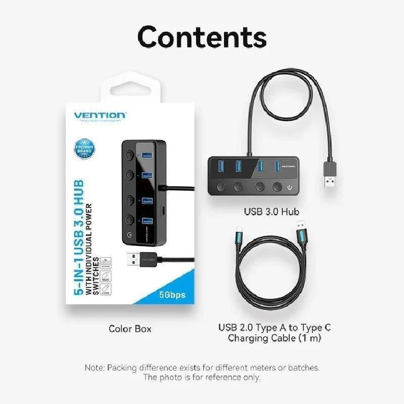 HUB USB 4 PUERTOS USB 3.0 + CABLE USB USB-C