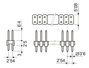 TIRA PIN 80 CONTACTOS RECTO DOBLE MACHO