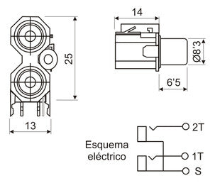 CONECTOR BASE COAXIAL RCA HEMBRA DOBLE