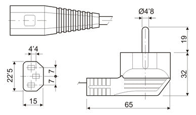 CABLE TRIPOLAR 1,8M