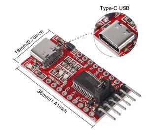 ADAPTADOR USB-C FTDI A TTL SERIAL FT232RL YP-05