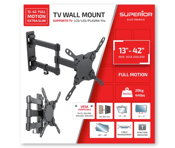 SOPORTE TV 13-42" - 20 KG - SUPSTV010