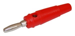 CONECTOR BANANA MACHO 4MM ROJO