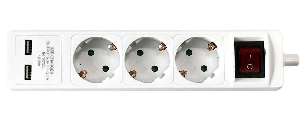 REGLETA CON INTERRUPTOR + 2USB