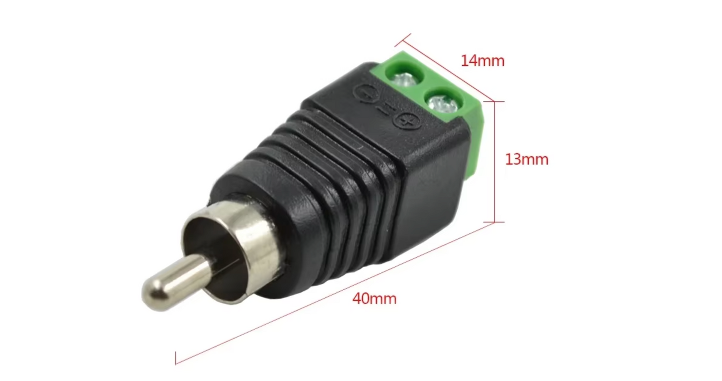 CONECTOR RCA MACHO CCTV TORNILLO