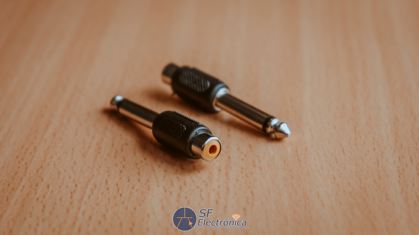 ADAPTADOR MONO 6.35MM A RCA H
