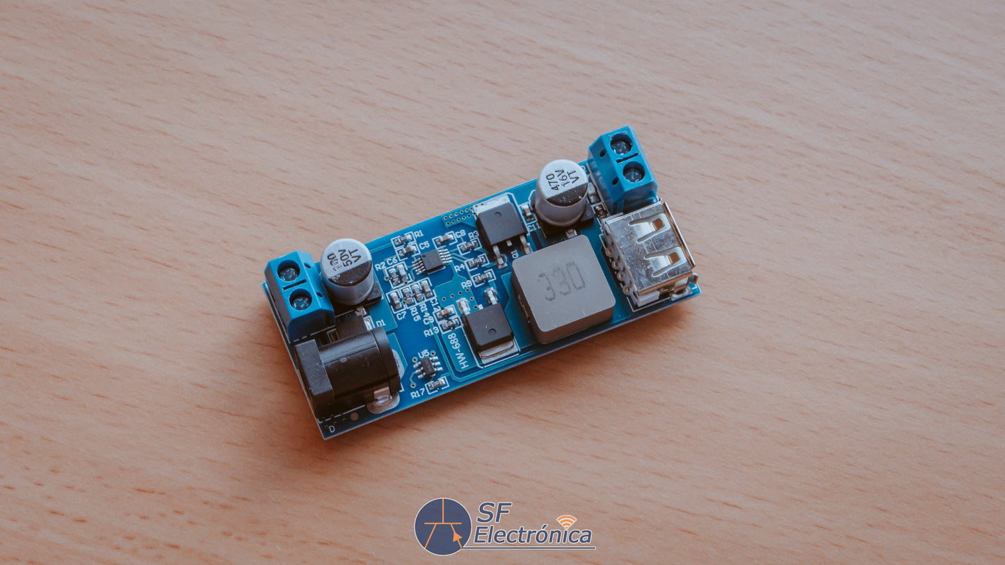 MODULO REGULADOR POTENCIA USB AJUSTABLE DC-DC