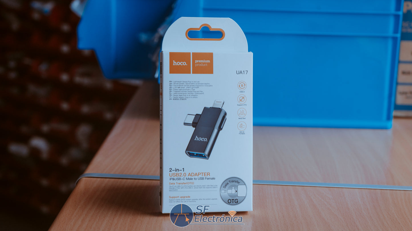 ADAPTADOR USB-A A USB-C Y LIGHTNING