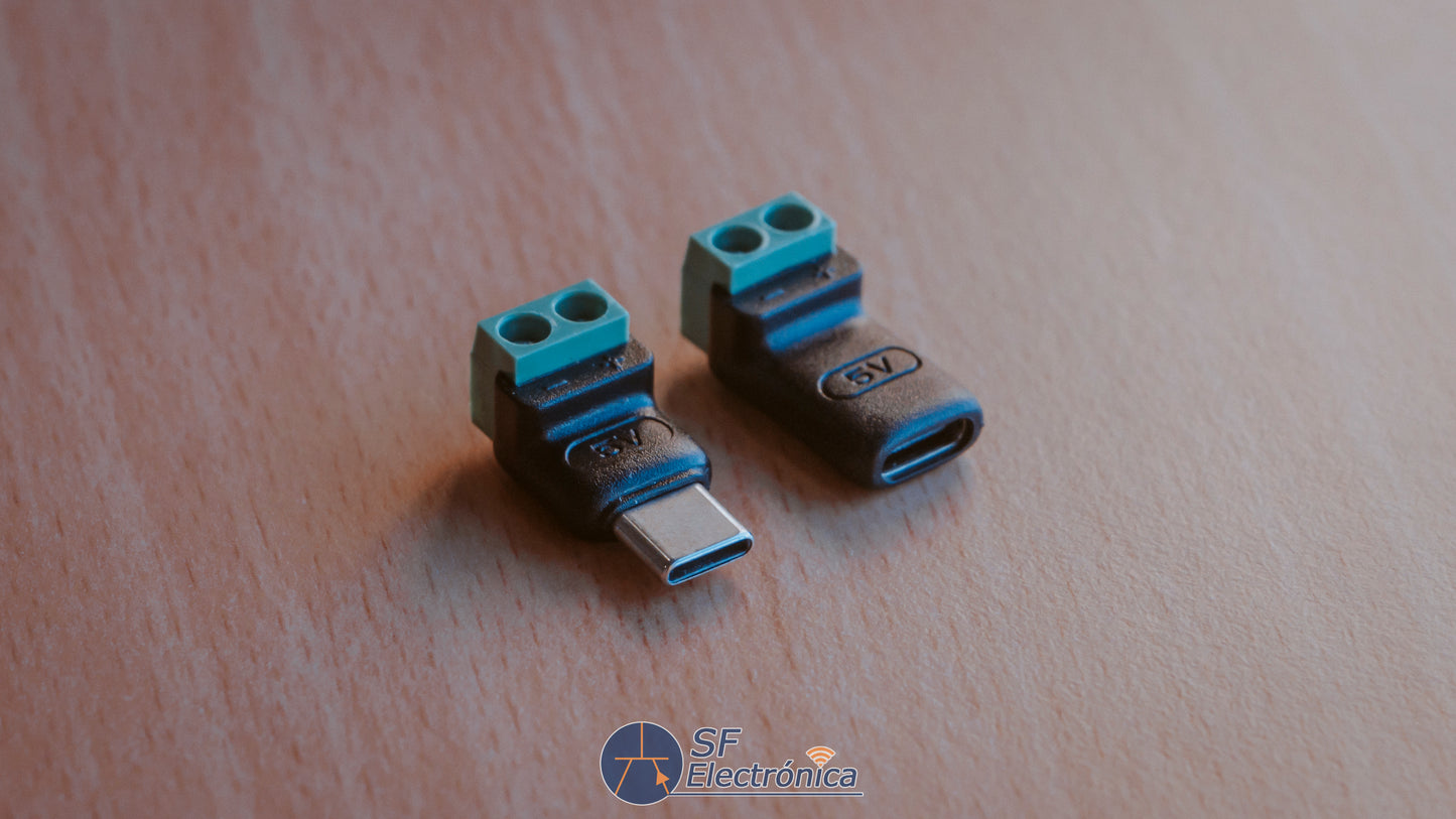 CONECTOR USB-C A BLOQUE TERMINAL SIN SOLDADURA