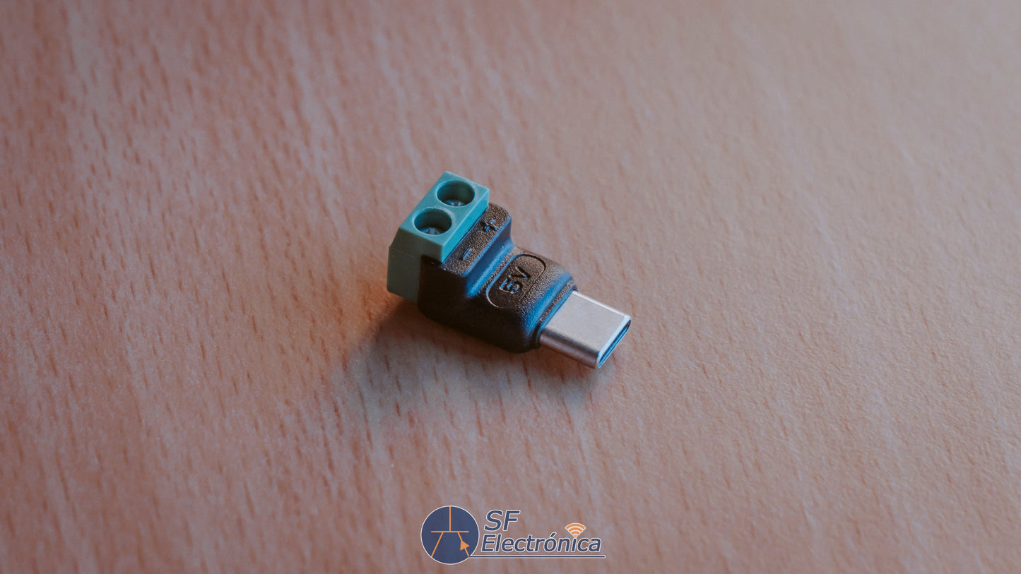 CONECTOR USB-C A BLOQUE TERMINAL SIN SOLDADURA