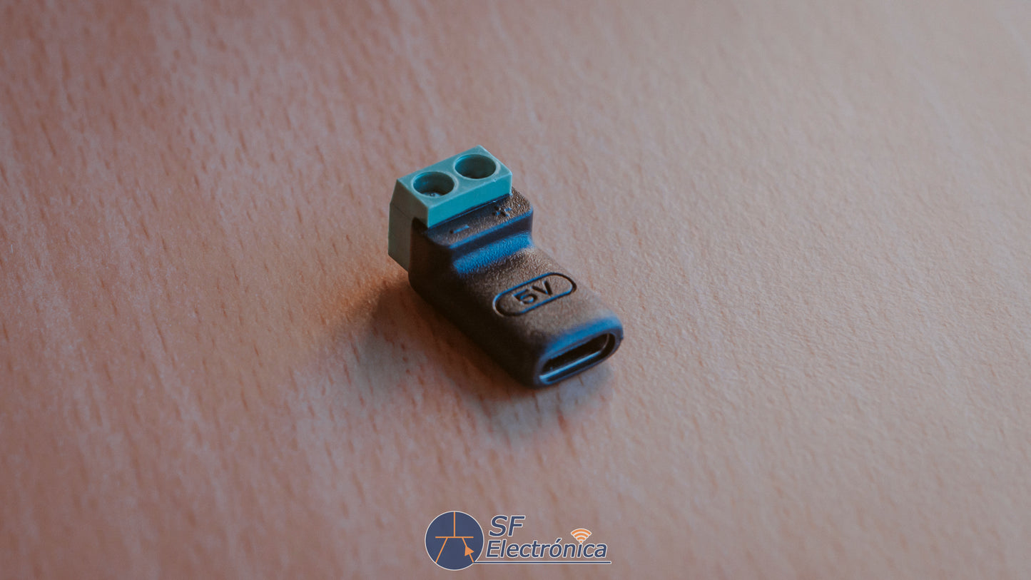 CONECTOR USB-C A BLOQUE TERMINAL SIN SOLDADURA