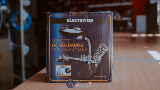 SOPORTE SOLDAR CON PINZAS Y LUPA