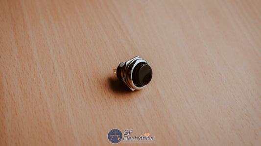 PULSADOR OFF-ON FIJACION A ROSCA NEGRO