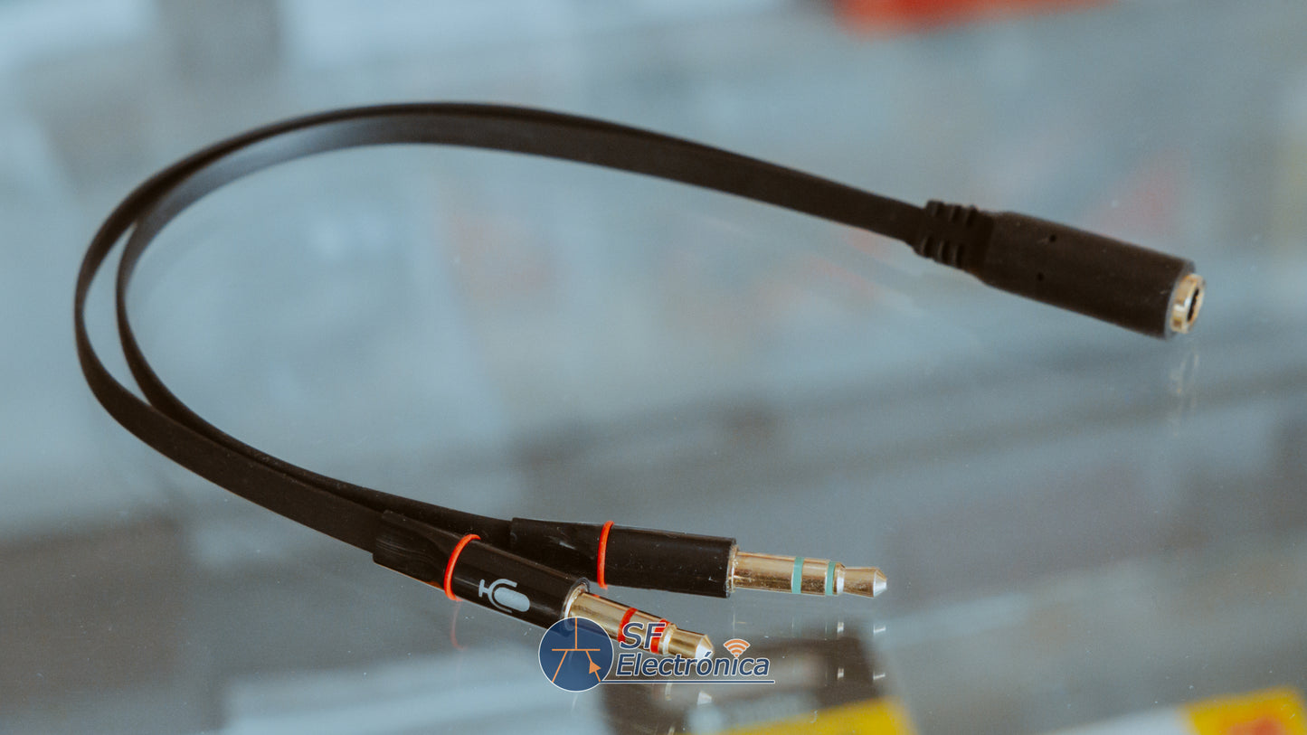 CABLE AUDIO JACK 3,5MM H / 2 JACK M