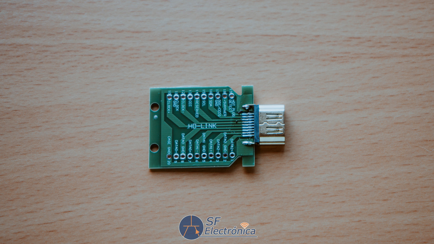 CONECTOR HEMBRA HDMI SOLDAR 19 PINES PCB