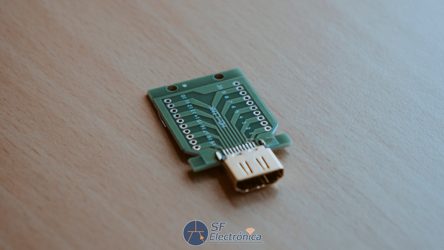 CONECTOR HEMBRA HDMI SOLDAR 19 PINES PCB