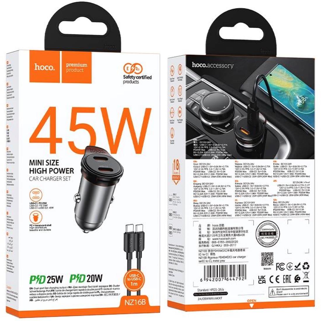 CARGADOR COCHE + CABLE USB-C