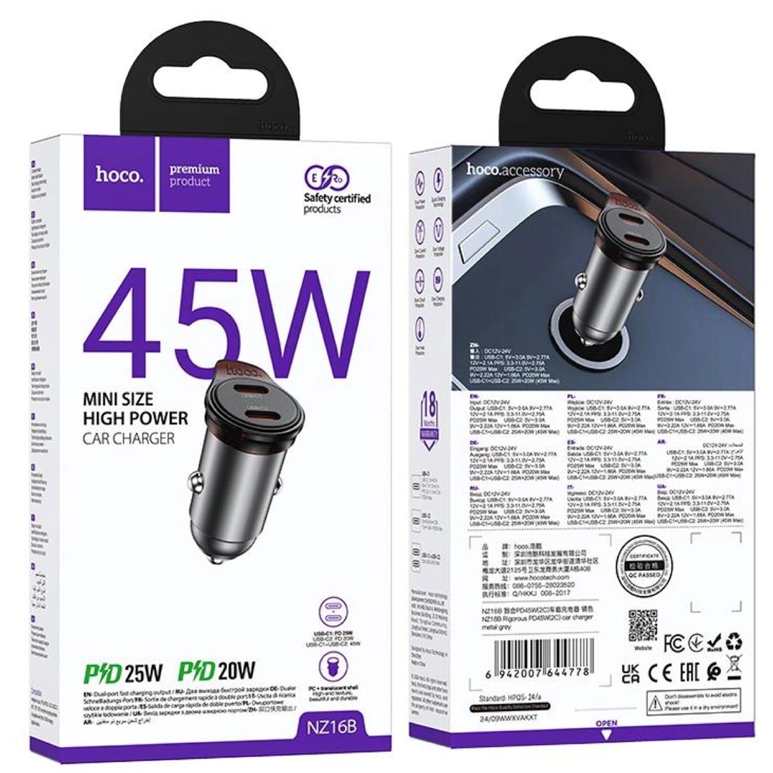 CARGADOR COCHE 2xUSB-C