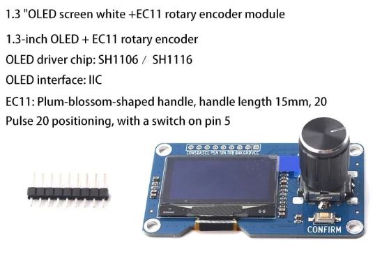 PANTALLA OLED 1,3" + BOTON ROTATORIO