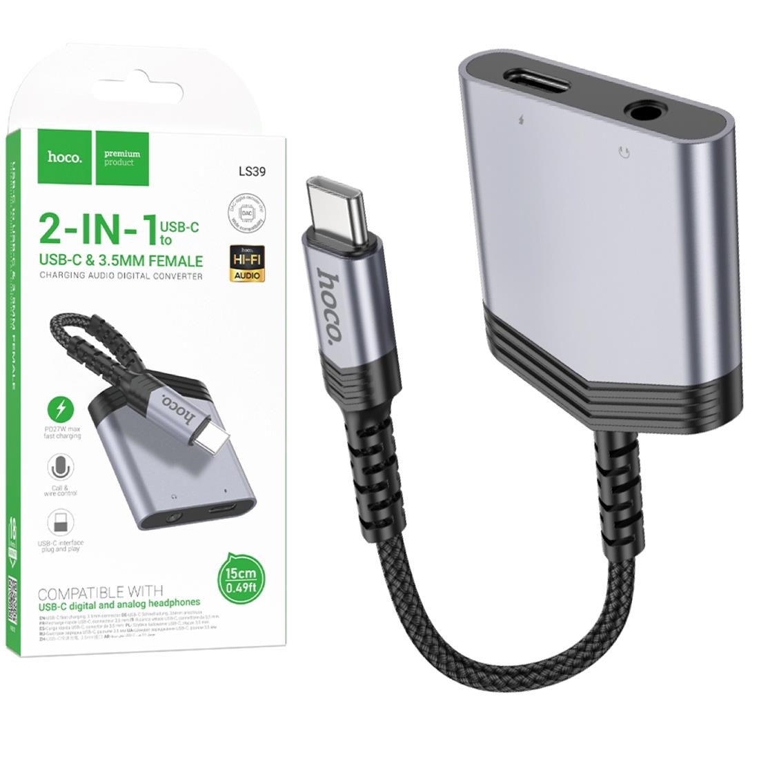 ADAPTADOR USB-C A USB-C Y JACK 3.5MM