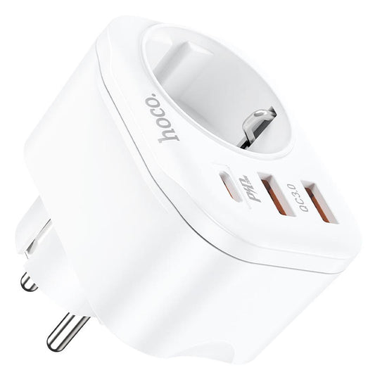 ENCHUFE 1 TOMA + 2 USB-A + 1 USB-C