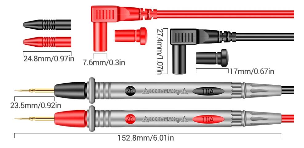 PUNTAS FINAS PARA TESTER (10A 1000V)