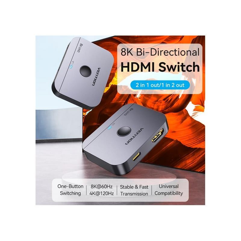 SWITCH/SPLITTER BIDIRECCIONAL 2EN1 USB-C