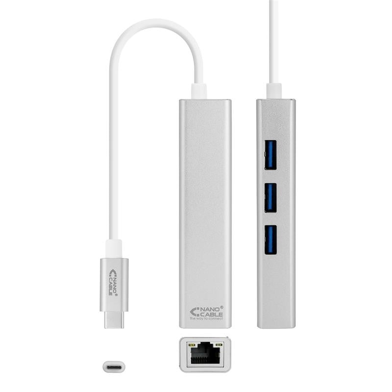 CONVERSOR USB-C ETHERNET GIGABIT +3xUSB 3.0 15CM