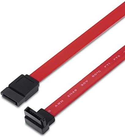 CABLE SATA III DATOS 6G ACODADO 0.5M ROJO