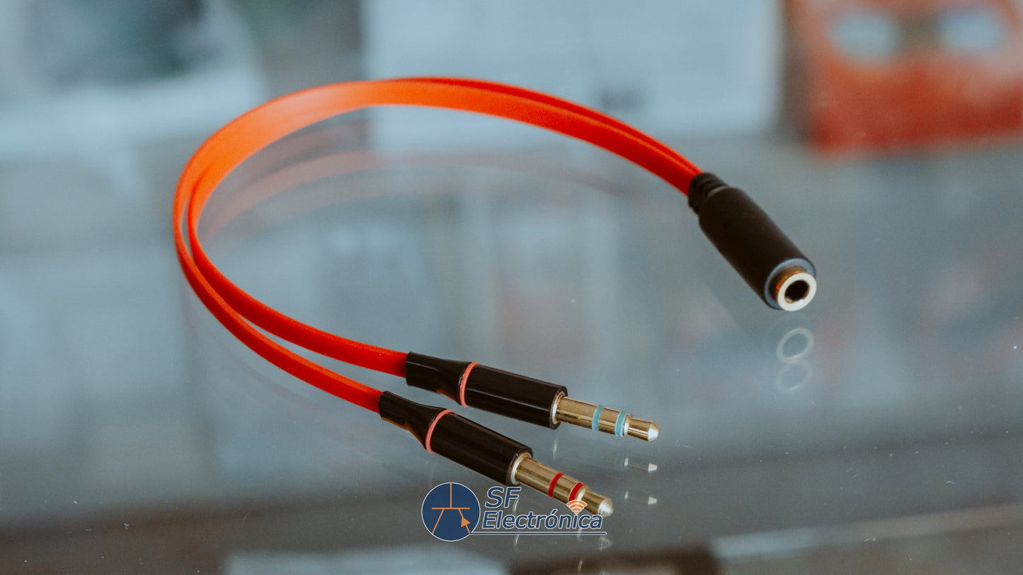 CABLE AUDIO JACK 3,5MM H / 2 JACK M